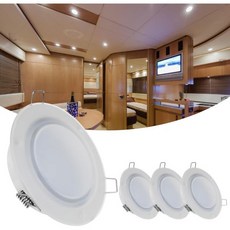 RV존 4.5인치 RV 보트 매립형 LED 천장등 12볼트 퍼크등 쿨 화이트 12V 인테리어 조명 다운라이트 캐빈 캠퍼 밴 트럭 요트, Pack of 4/Cool White