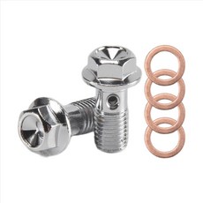 오토바이 스테인레스 M10 X 1.25 밴조 볼트 브레이크 마스터 실린더 나사 브레이크 캘리퍼 볼트 유압 클러치 나사, 그림처럼