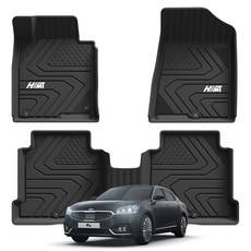 에이치엠티 TPE 자동차매트 풀커버 3D 바닥카매트, 기아, K7/프리미어(16년02월~21년03월), 블랙