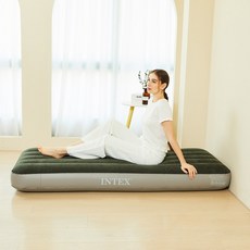 인텍스 듀라빔 싱글 에어매트 64106 캠핑 침대 베드 에어매트리스 차박매트, 인텍스에어매트 64106, 그린