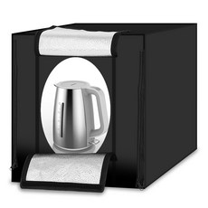LED 촬영 미니포토박스 스튜디오 배경 소형세트 심플, 1개, 65cm 접이식 텐트(삼색 조명 4등+25cm 회전판)