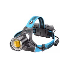 微笑鯊 K808 K225 P100變焦強光頭燈】防水釣魚頭燈，頭戴式夜釣燈，露營登山戶外照明, 1個, 黑色