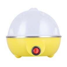 台灣出貨 110V蒸蛋機 蒸蛋器 煮蛋器 多功能小型早餐機溫泉蛋 溏心蛋 自動智能家用煮蛋器 水煮蛋 蒸包神器 單層蒸蛋, 黃色