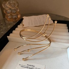 鴻利首飾廠 金屬線條臂環臂釧 ins小眾設計手環 個性時尚臂鐲 胳膊配飾, 線條開口臂環（AA0313）, 1個