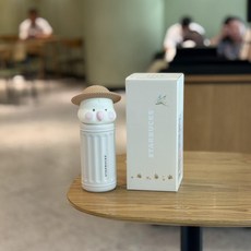 스테인리스 유리 머그컵 가을 귀여운 앵무새 디자인, 1개, 355ml 밀짚모자 빈티지