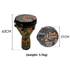 12인치 젬베 드럼 전문가용 성인 초보자용 아프리카 전통 휴대용 탬버린 어린이 타악기, 02 Flowers