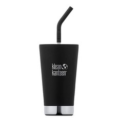 Klean Kanteen 19322079014016 빨대 포함 단열 텀블러 473.2ml(16온스) 473.2ml(16온스) 매우 밝음, 블랙 (블랙 19-3911tcx)