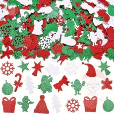 EVA스티커 크리스마스장식 대용량혼합팩 겨울빛가득 트리꾸미기, 1봉