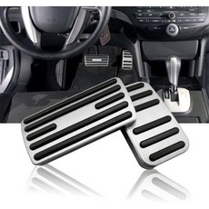 미끄럼 방지 성능 발 페달 패드 키트 호환 가능 Honda Accord Odyssey Civic CRV Crosstour Stream 무선 조작 알루미늄 브레이크 및 가속 커버, silver, Model A