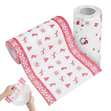 크리스마스 주방 종이 타월: 2롤 기름이 묻지 않는 음식 튀김 포장 간식 라이너, 크리스마스 주방 종이 타월: 2롤 기름이 묻지 않는 음