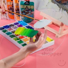 인터쇼퍼 투명 아크릴 미술팔레트 30x40cm 타원형 화구