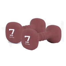 아이워너 네오프렌 사각 아령 버건디, 7kg, 2개