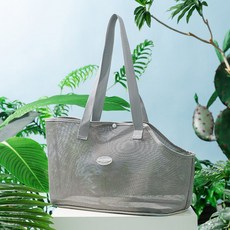 강아지 이동 가방 여름철 외출 산책 통기성 메쉬 통풍, 42x27x20cm (10kg 이내), 144개, 그레이