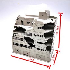 N規 1:150 戰損建築模型 MG高達奧特曼場景 摧毀建築物 硬質塑料模型 現貨, B款 1:150比例 現貨, 1個