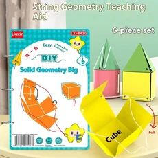 몬테소리 교육 3D 기하학 조한 책 세트 - 어린이를 위한 DIY 수학 추적 워크북 공간 사고력 훈련, 01 ONE SIZE