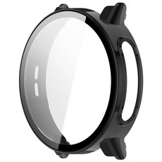 PC+鋼化玻璃一體錶殼 適用 Garmin Bounce 2 手錶透明硬殼, 黑色, 1個