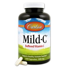 Carlson Labs 溫和 C 500 mg膠囊, 1個, 250 件