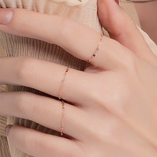 엘렌쥬얼리 여성용 14K 타이니 아몬드 체인 반지 쇼핑백