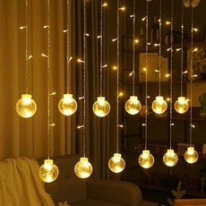 太陽能許願燈 8種模式 USB雙供電 露營燈 LED氣氛燈 太陽能燈串 萬聖節裝飾, 1個, 許願球裝飾燈-110V-暖光