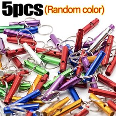 5-50pcs 다기능 알루미늄 비상 생존 휘슬 키 체인 캠핑 하이킹 야외 도구 훈련 휘슬 선물, 5pcs (Random color)
