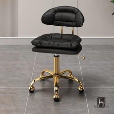 카운터 회전의자 미용실 1개 베이지 진료, 블랙-골드발톱 구바퀴