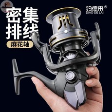 釣德來 KT 全金屬紡車輪 大物遠投輪 錨魚輪, KT 9000型【緩降密集排線 導桿】金