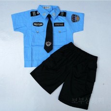 어린이 경찰 교통 유니폼 장난감 소년과 여자 전문 역할 의류 검은 고양이 보안관의 공연 패션, 110cm, 남아 반팔+반바지+넥타이