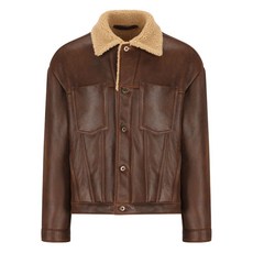 살바토레산토로 버튼 프런트 레더 재킷