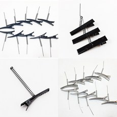 수문구 스프링 집게핀/흔들리는 안테나 머리핀 헤어핀, 검정 안테나 사각