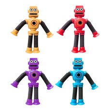 海傑比 Pop Tube 機器人 4件組, 黃色 + 紅色 + 紫色 + 藍色