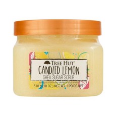 트리 헛 시어 슈가 바디 스크럽 설탕에 절인 레몬과 코코넛 라임 18oz, 1개