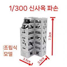 도시 모형 모델하우스 조립 건축 파손 전투 데미지 1/300 빌딩 전시 건물 미니어처, B. 1/300 새 건물(전투 피해)(매우 작음)