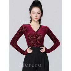 Merero 여성 슬림 무용 요가 긴팔 단스복