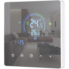 루퀴그 스마트 온도 조절기 LCD 터치스크린 프로그래머블 전기 바닥 난방 시스템이 있는 투야 앱 리모컨 가정 사무실 2에 이상적입니다, 2