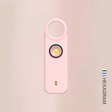 헥사그램 호신용경보기 LED 충격감지 휴대용 알림 경보기, 핑크, 1개