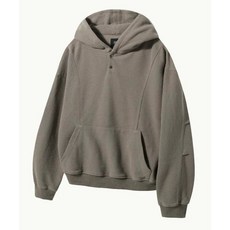 디미트리 블랙 DIMITRI BLACK 에센셜 피그먼트 와플 후드 티셔츠_그레이