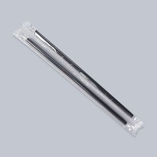 씨앤몰 일회용빨대 KH 7mm x 21cm 개별포장 일자 검정, 1개, 500개입