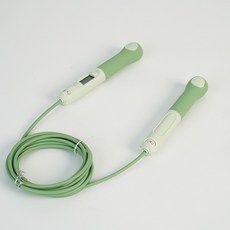 小熊電子計數跳繩 可調節鋼絲繩, 綠色 鋼絲繩, 1個