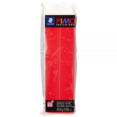 Staedtler FIMO 프로페셔널 폴리머 클레이 - 주얼리 조각 모델링용 아티스트 오븐 베이킹 클레이 화이트 0.5kg(1파운드) 블록 8041-0, 트루 레드