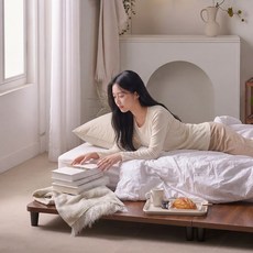 로니 매트리스 깔판 저상형 패밀리 침대 프레임 SS QK, 월넛