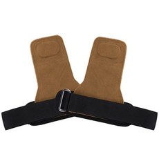 牛皮拉力帶 助力帶 三合一拉力帶 拉力帶 握力帶 引體向上 健身牛皮護掌運動握力帶女器械單槓防滑手腕, 基礎款淺棕S碼, 1個