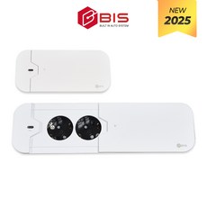 BIS 씬슬라이딩 콘센트 2구 화이트 빌트인 매립형 USB C타입 고속충전 사무실 회의실 책상 BIS-102TS, 1개