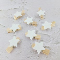 별 미니 나무 가랜드 우드 집게 세트