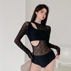 KAKA아이우스 블랙 섹시 여성 비키니 수영복, M (90-100근 권장), 검정색