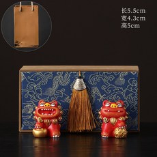 臺灣出貨 創意風特色風獅爺文創禮品 送客戶紀念品 生日伴手禮物, 風獅爺繡球元寶【紅色--中號】+【黃色禮, 1個