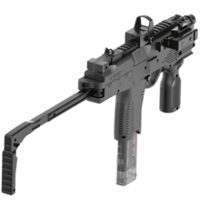 MP9 軟彈玩具槍 沙色 可折疊後托 連發單發模式 附瞄準器護目鏡 兒童禮物, 咖啡色, 1個