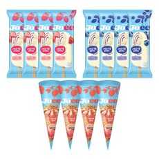 JOEE 조이 그릭요거트 피치콘x4+블루베리x4+스트로베리x4, 1세트, 1.28L