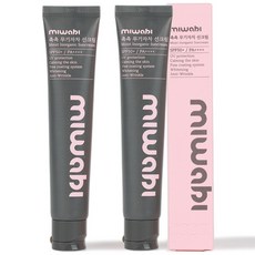 미와비 SPF50+ PA++++ 눈시림없는선크림 무기자차 파데프리 톤업 선크림, 50ml, 2개