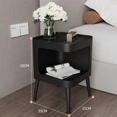 아이디어 철제 협탁 미니협탁 거실 사이드 테이블 침대협탁테이블철재, 블랙, 1개