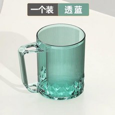 輕奢漱口杯 雙人裝 淺灰+藍色, 藍色, 1個裝